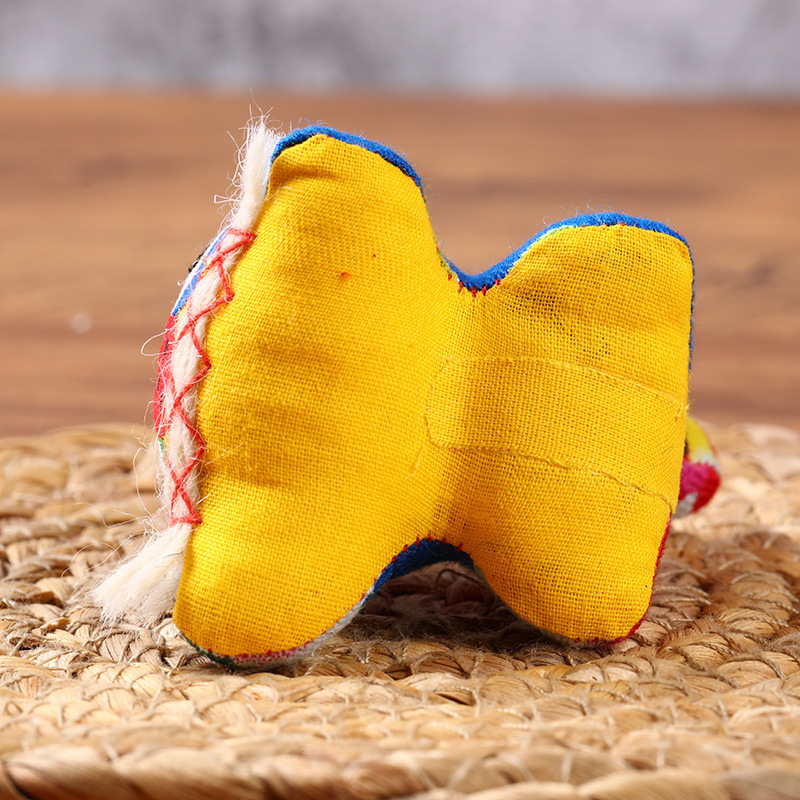 Handmade cloth tiger figurine, a traditional folk craft, Chinese style gift, small tiger decoration.