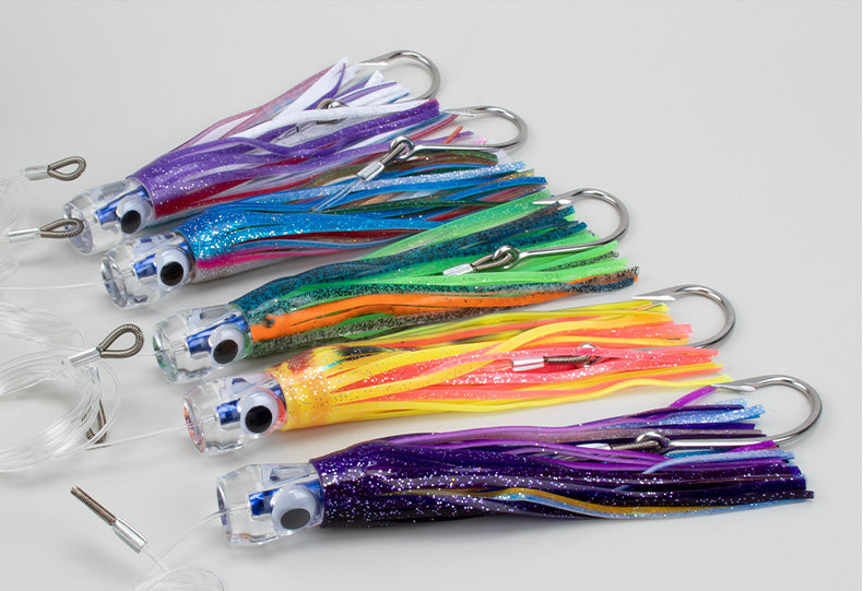 S3038 Acrylic Head Octopus Trolling Lure for Saltwater Boat Fishing 50g  6.5"    1 PCS
