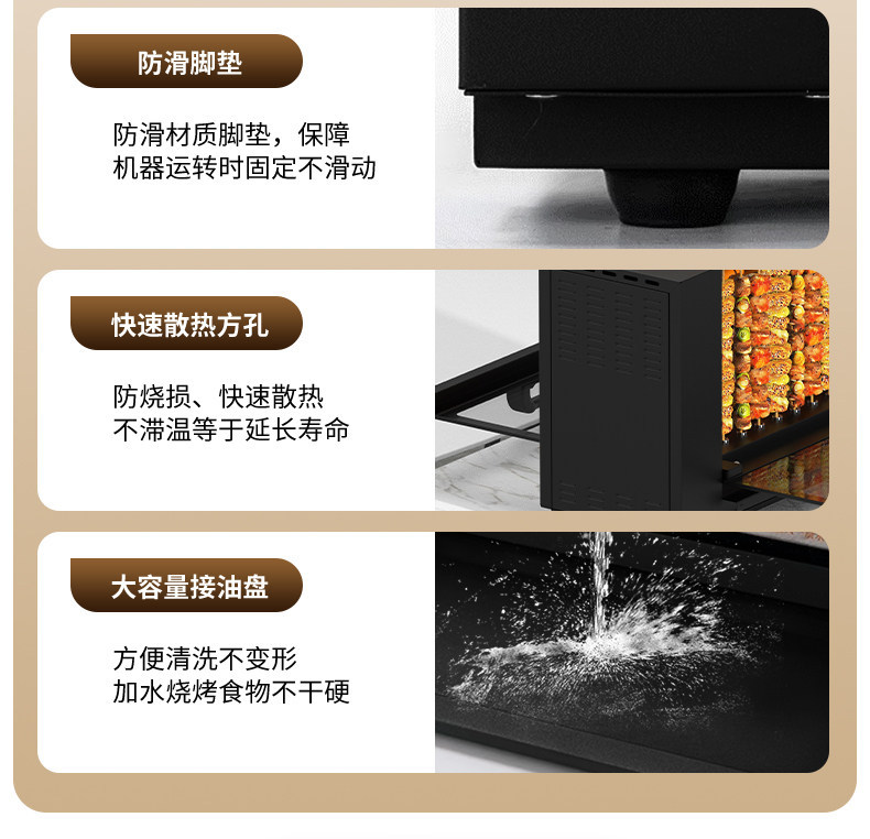 H0064 Smokeless Automatic Rotating Electric Rotisserie