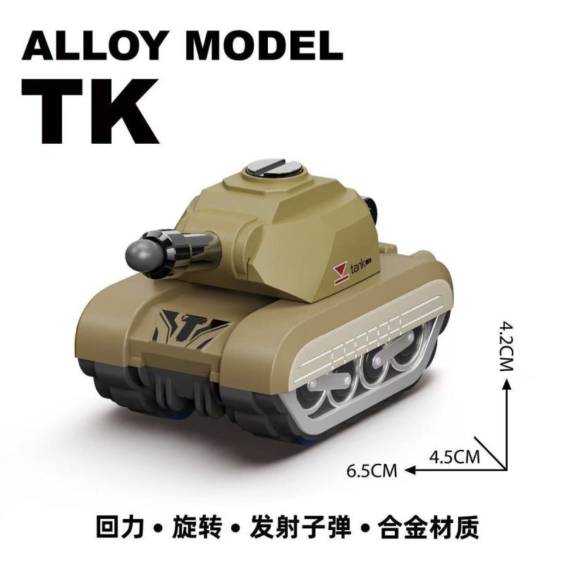 T0090 Realistic Alloy Mini Tank Fidget Toy Set, Stress Relief Desk Ornament & Shootable Tank Model