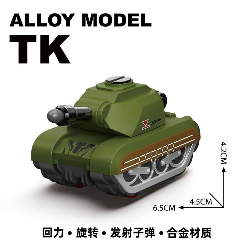 T0090 Realistic Alloy Mini Tank Fidget Toy Set, Stress Relief Desk Ornament & Shootable Tank Model