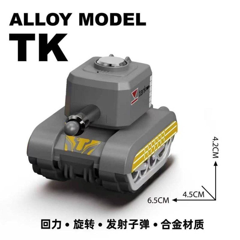 T0090 Realistic Alloy Mini Tank Fidget Toy Set, Stress Relief Desk Ornament & Shootable Tank Model