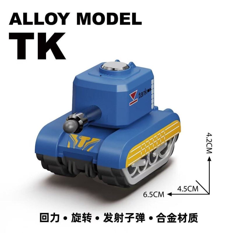 T0090 Realistic Alloy Mini Tank Fidget Toy Set, Stress Relief Desk Ornament & Shootable Tank Model