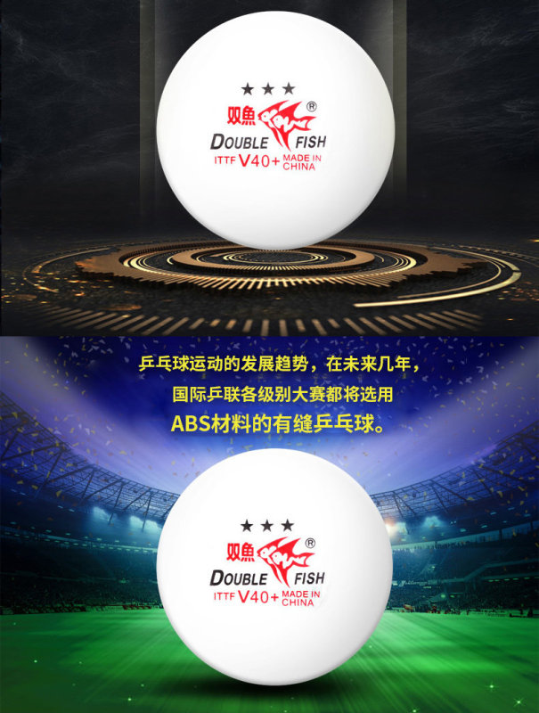 S3045 Double Fish 3-Star New Polymer Table Tennis Balls for International Competitions (Pack of 10)