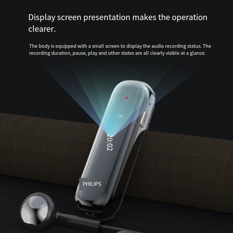 E9148 Philips VTR5170 Bluetooth Voice Recorder [HD Noise Reduction + Mobile/PC Transcription] + Wireless Transfer to iOS/Android/HarmonyOS