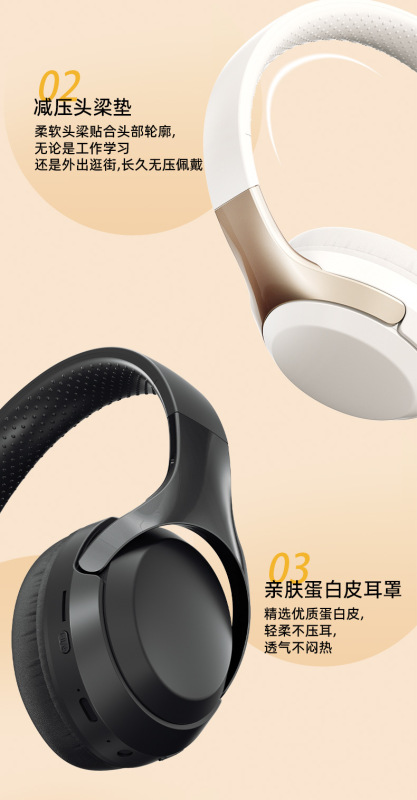 E9153 Over-Ear Bluetooth Headphones with Microphone, Hi-Fi Sound, and Extended Battery Life