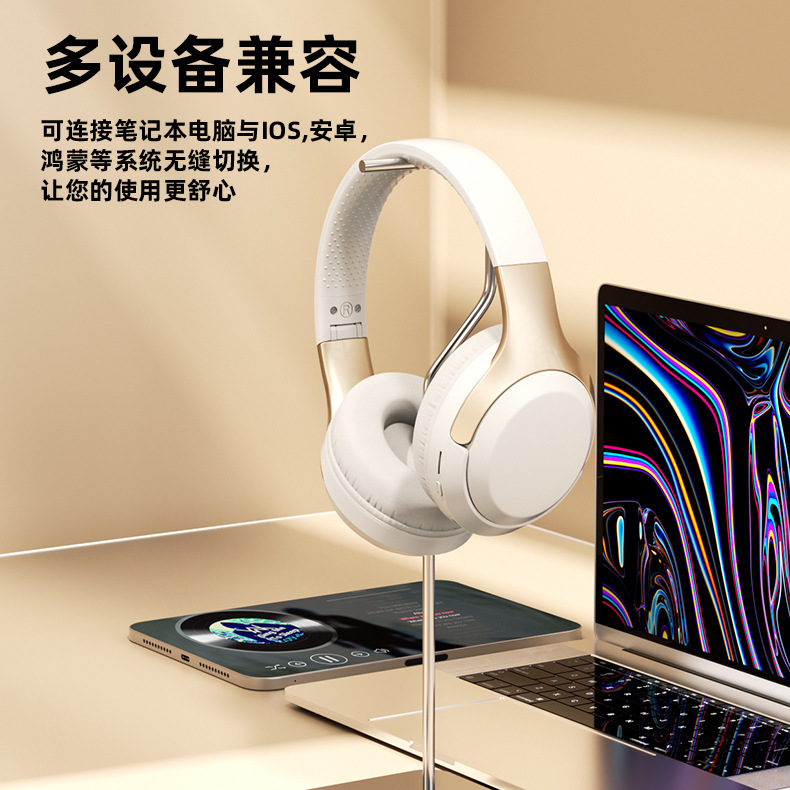 E9153 Over-Ear Bluetooth Headphones with Microphone, Hi-Fi Sound, and Extended Battery Life