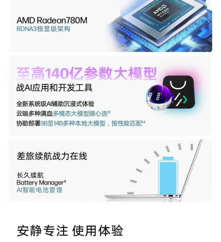 E9154 HP Zhan 66 Thin and Light Laptop (China Version) | AMD Ryzen 7 H 255 | 16GB RAM, 512GB SSD