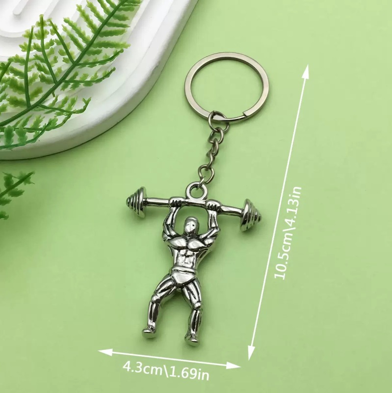 T0099Lifting weights figurine keychain