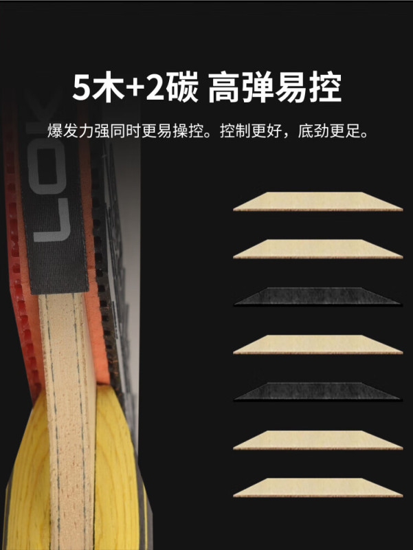S3046 LOKI 6-Star Carbon Table Tennis Racket with Double-Sided Inverted Rubber (Single)