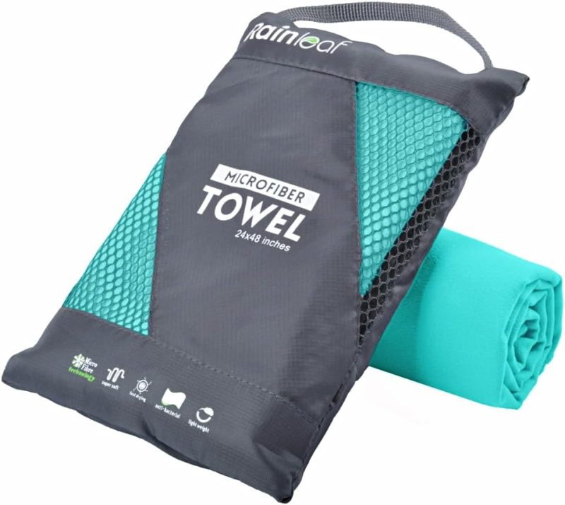 Rainleaf Microfiber Towel Quick Dry Camping & Travel & Gym Towel. Compact