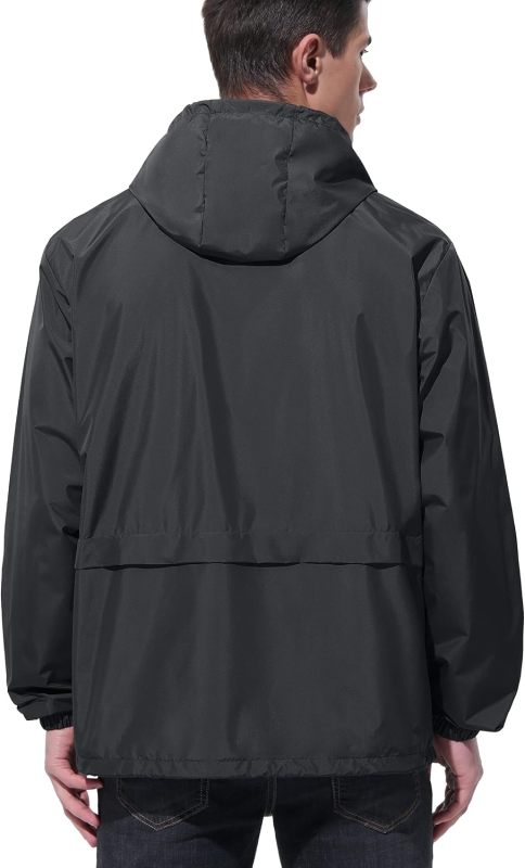 UIQUR Mens Rain Jacket Raincoat Waterproof Windbreaker
