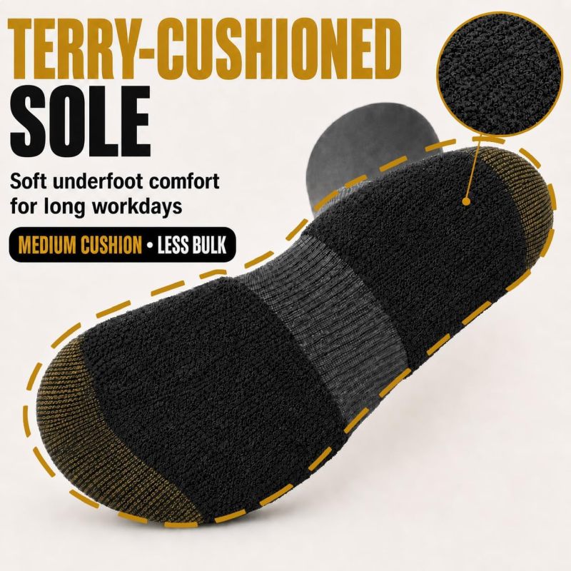JOYNÉE Men's Athletic Crew Socks, 5/10 Pairs, Light Cushion Work Socks