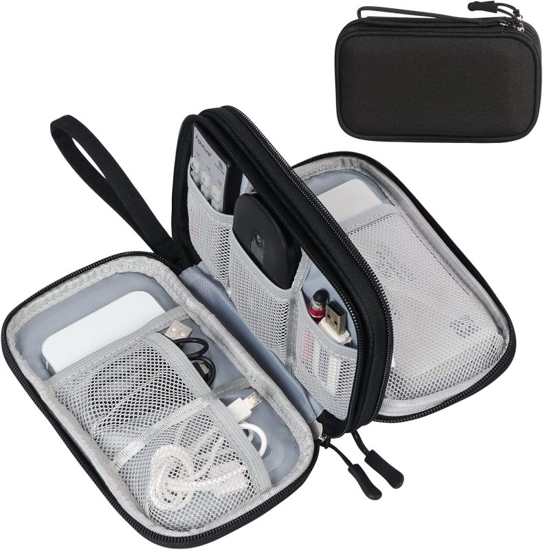 FYY Electronic Organizer, Travel Tech Pouch Bag, Cable Organizer Black