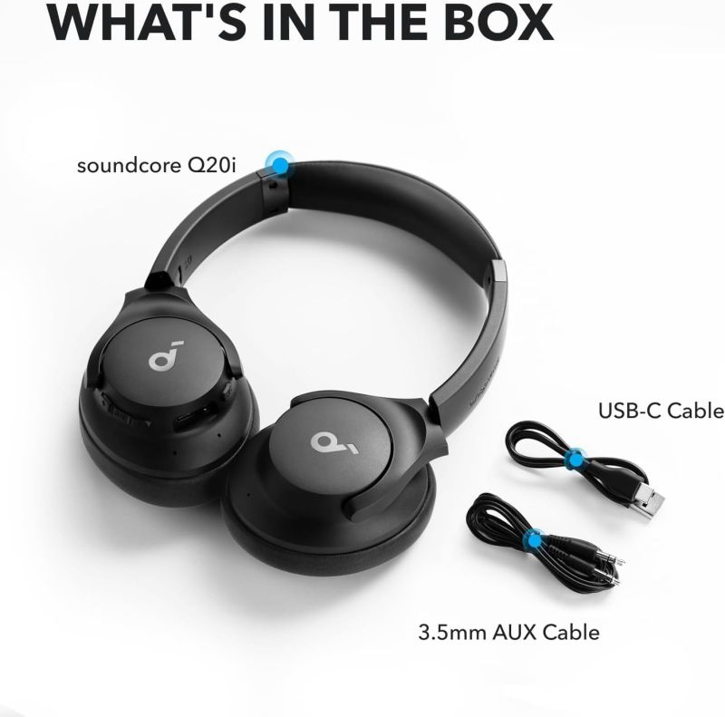 Soundcore by Anker Q20i Hybrid Active Noise Cancelling Headphones, Black