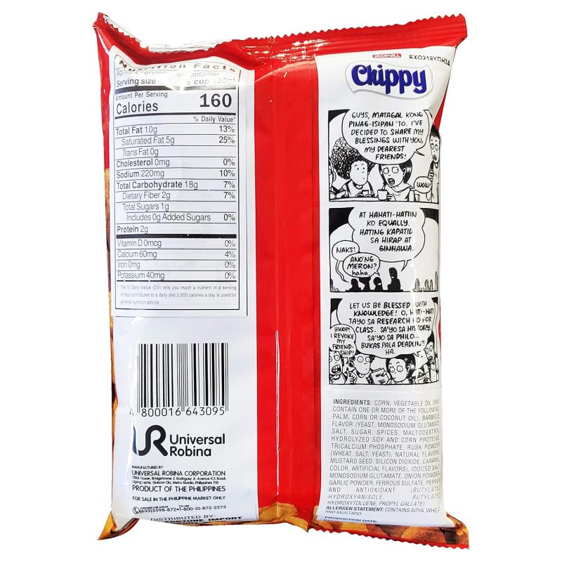 Jack'n Jill Filipino Chippy Barbecue Corn Chips (6 Pack, Total of 23.28oz)