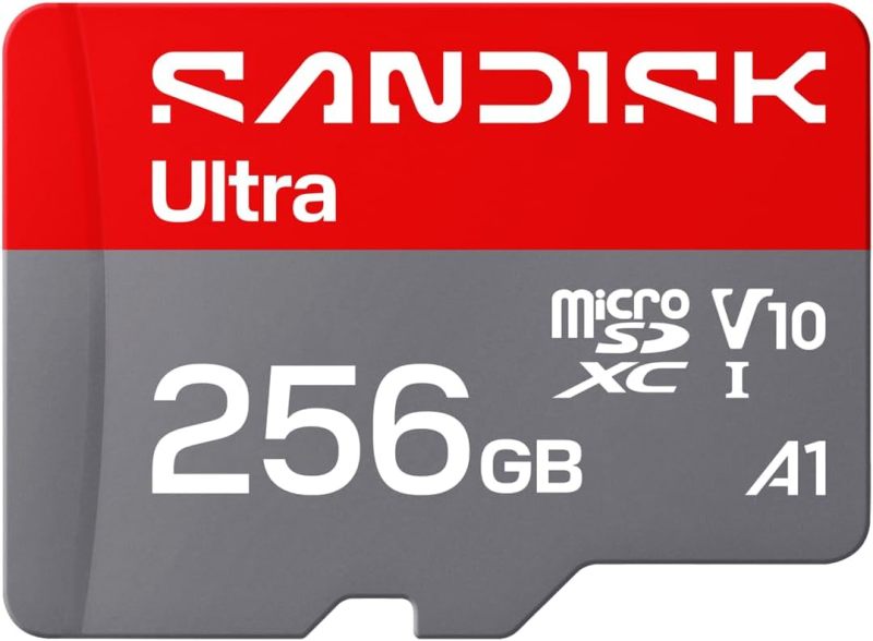 SANDISK 256GB Ultra microSD Card + Adapter, Up to 195MB/s Read Speeds