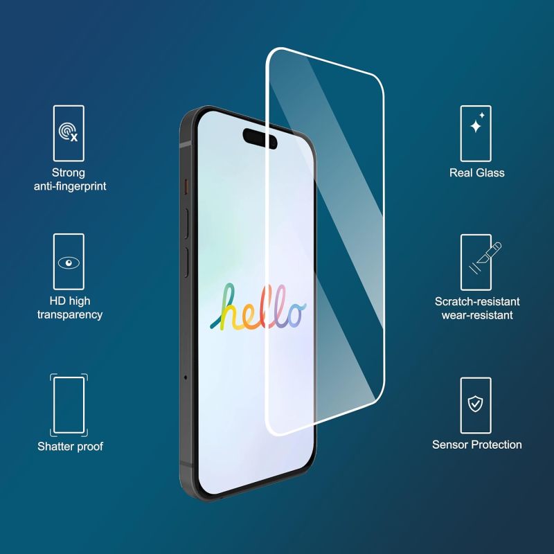 Ailun 3 Pack Screen Protector for iPhone 16 / iPhone 15 / iPhone 15 Pro