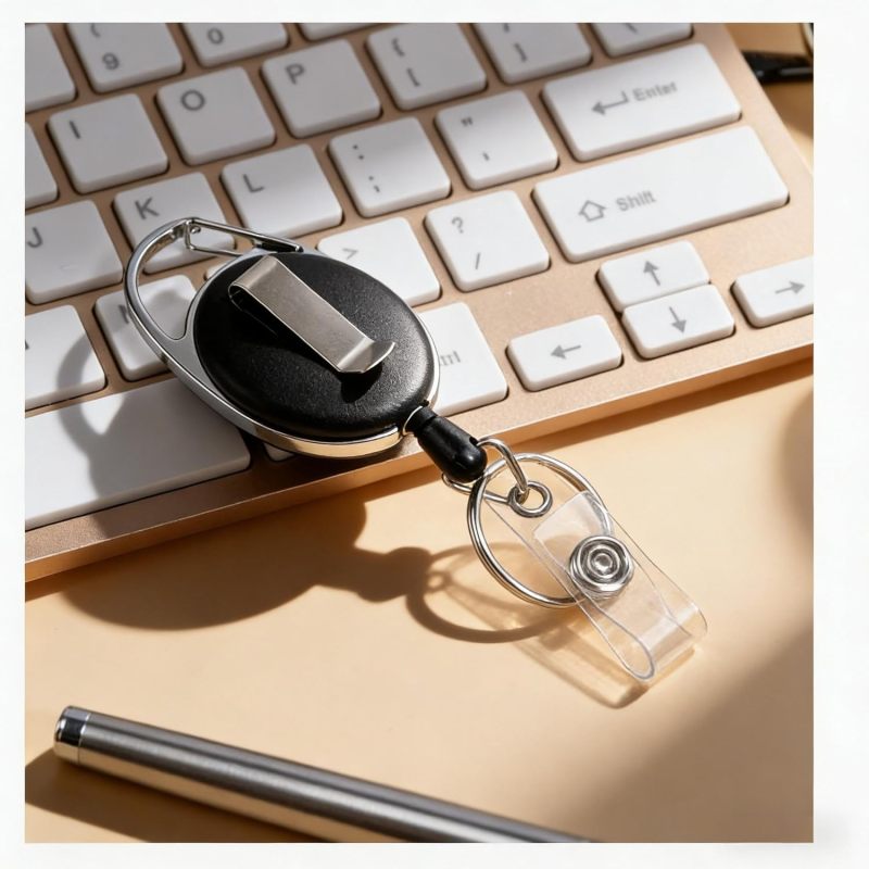 Teskyer 5 Pack Badge Reels Retractable with Carabiner Clip