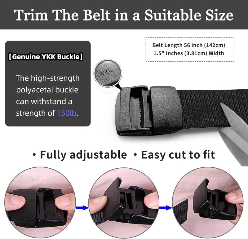 Mile High Life | Nylon Web Belt | Outdoor Military Belt | TSA Safe Buckle Plastic/Metal