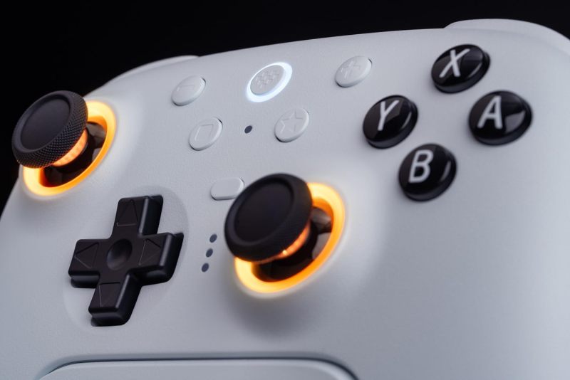 8Bitdo Ultimate 2 Bluetooth Controller for Switch & Windows PC, Switch Pro Controller with TMR Joysticks, Switchable Hall Effect/Tactile Triggers, Vibration and Motion Control, RGB Fire Ring, White