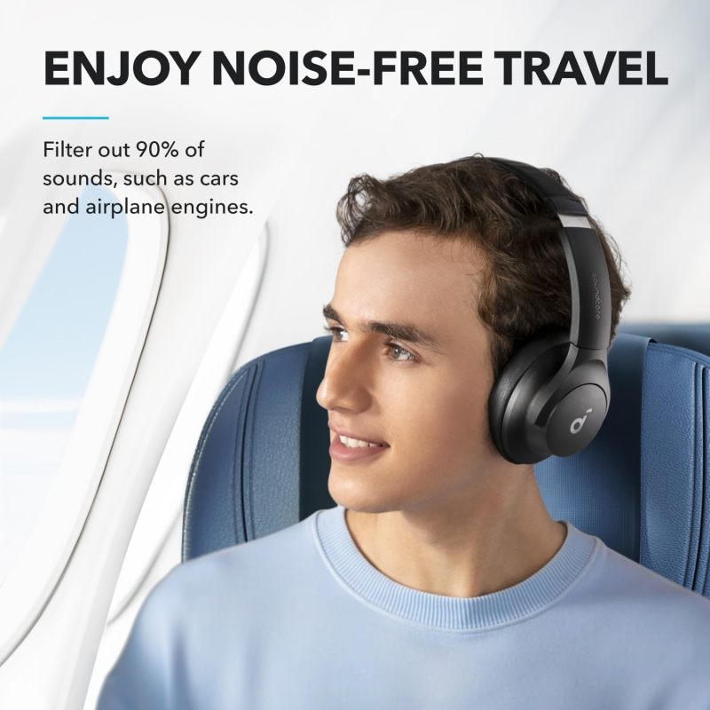 Soundcore by Anker Q20i Hybrid Active Noise Cancelling Headphones, Black
