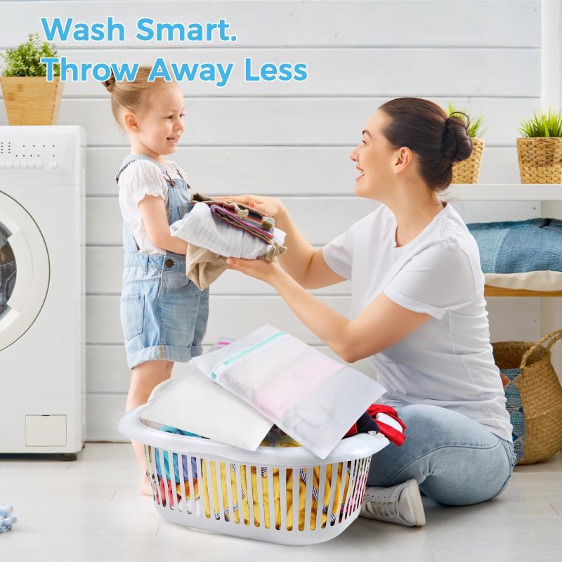BAGAIL Laundry Bags Mesh Wash Bag for Intimates Lingerie and Delicates, 5Pcs (1XL,2L,2M)