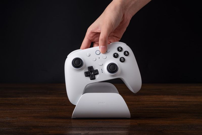 8Bitdo Ultimate 2 Bluetooth Controller for Switch & Windows PC, Switch Pro Controller with TMR Joysticks, Switchable Hall Effect/Tactile Triggers, Vibration and Motion Control, RGB Fire Ring, White