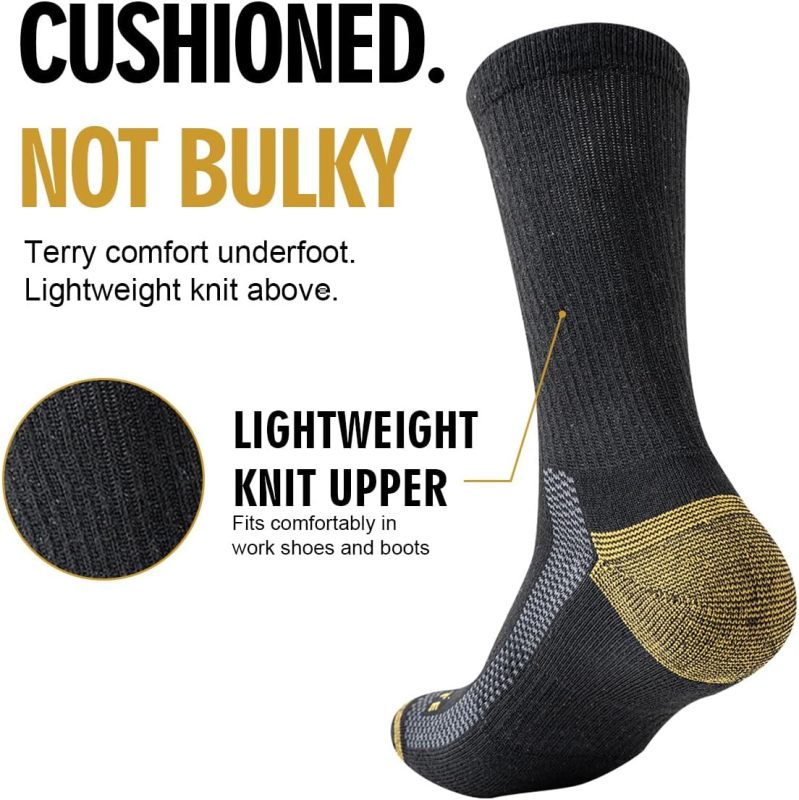 JOYNÉE Men's Athletic Crew Socks, 5/10 Pairs, Light Cushion Work Socks
