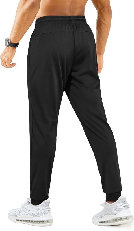 Mens Sweatpants with Zipper Pockets Lightweight Athletic Joggers for Workout Running Gym Track Casual Wear