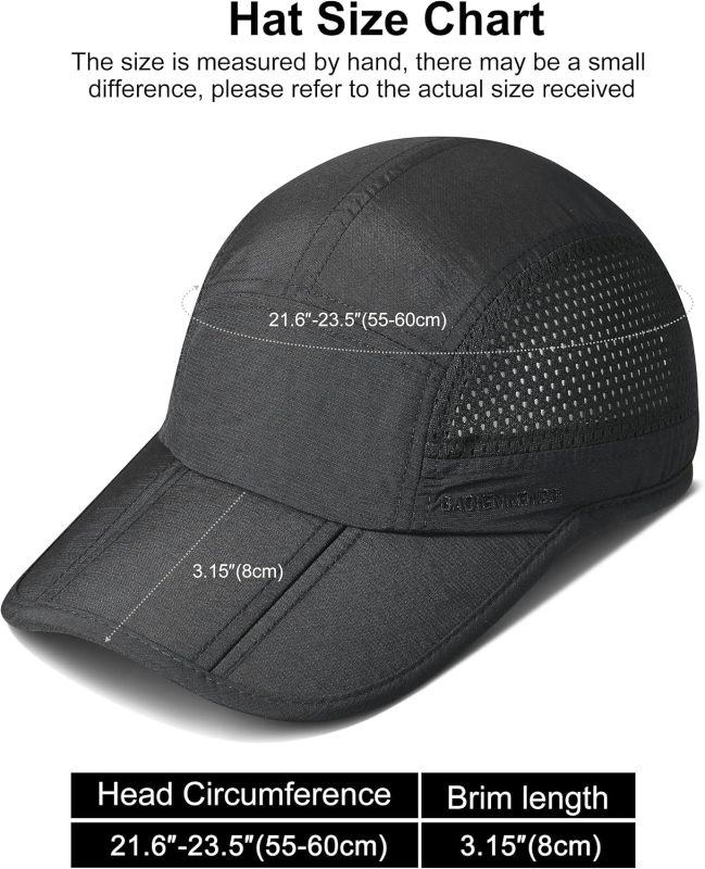 GADIEMKENSD Mens Folding Outdoor Hat Long Brim UPF 50+ Sun Protection