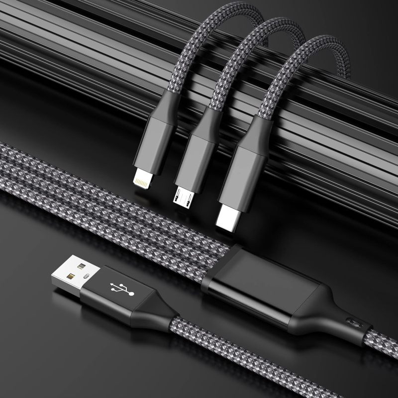 Travel Multi Charging Cable, Phone Chargers for Multiple Devices, 2Pack 4FT