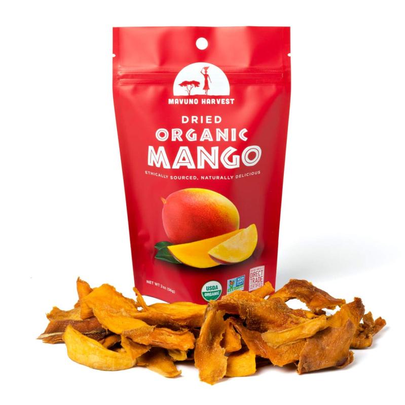 Mavuno Harvest Organic Dried Mango - No Sugar Added Healthy Snacks - 6 Pack