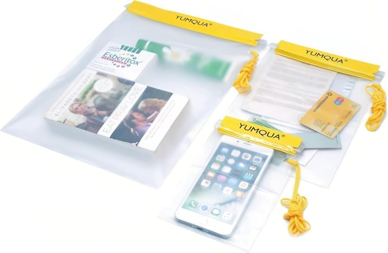 YUMQUA Waterproof Pouch Dry Bags Document Map Holder for Water Sport 3PACK