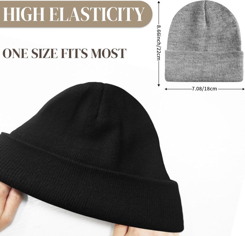 PFFY Unisex Beanie Hats for Men Women Plain Knit Winter Beanies Warm Hat