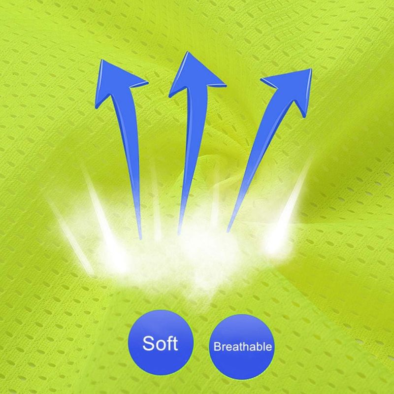 XIAKE Reflective Safety Vest for Men & Women High Visibility Class 2 Vest with Pockets Meets ANSI Standards