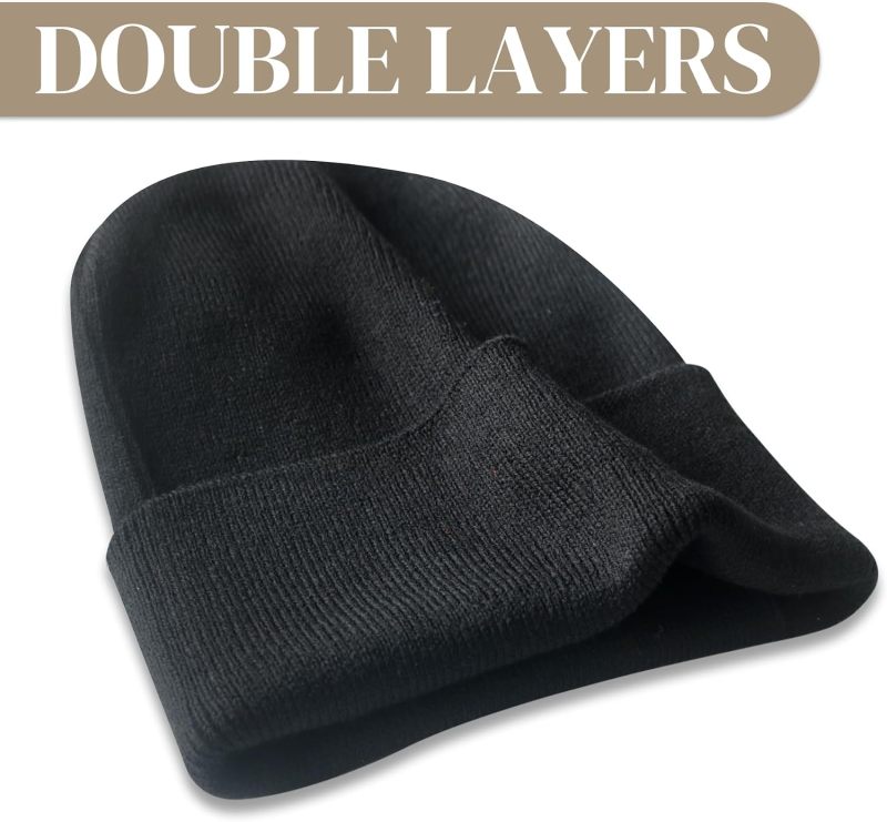 PFFY Unisex Beanie Hats for Men Women Plain Knit Winter Beanies Warm Hat