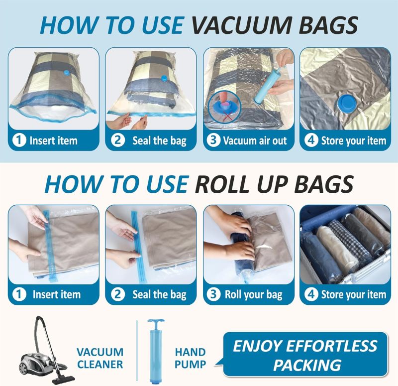 Vacuum Storage Bags with Hand Pump, Vacuum Seal Space Saver Bags,20 Combo