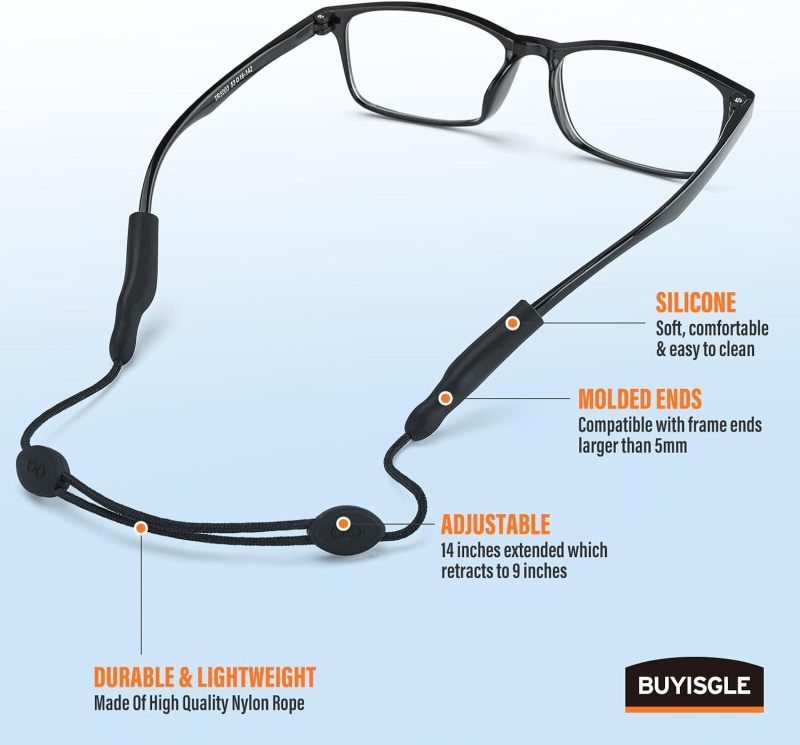 Buyisgle Nylon Rope Glasses strap, No Tail Sunglasses Straps for Men Women