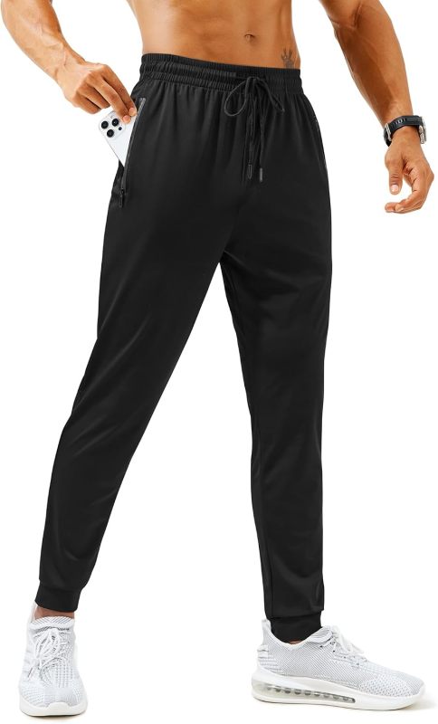 Mens Sweatpants with Zipper Pockets Lightweight Athletic Joggers for Workout Running Gym Track Casual Wear
