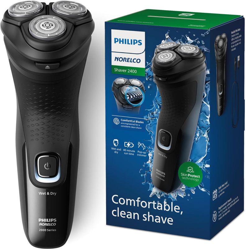 Philips Norelco 2400 Series Electric Shaver, Deep Black