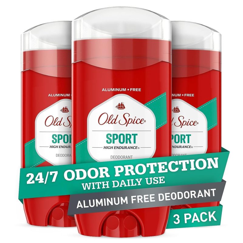 Old Spice Deodorant for Men, Aluminum Free, Sport Scent, 3.0 oz, Pack of 3