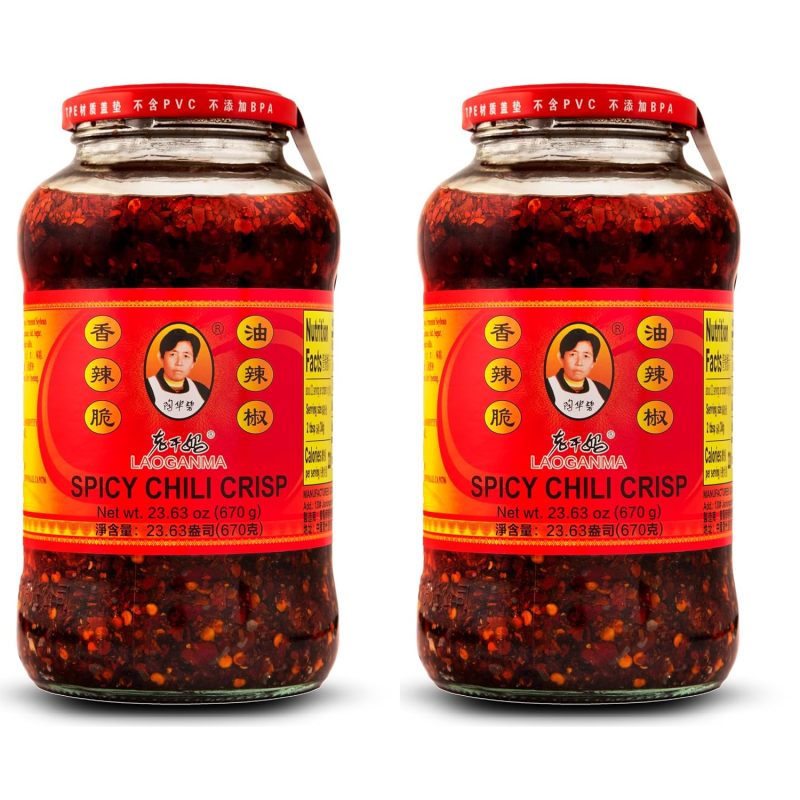 Lao Gan Ma Spicy Chili Crisp Hot Sauce Family/Restaurant Size 23.63 Oz (670g) Pack of 2