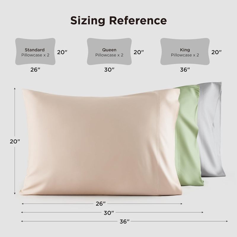Bedsure PureWoven Pillow Cases Queen Set of 2, Rayon Derived from Bamboo
