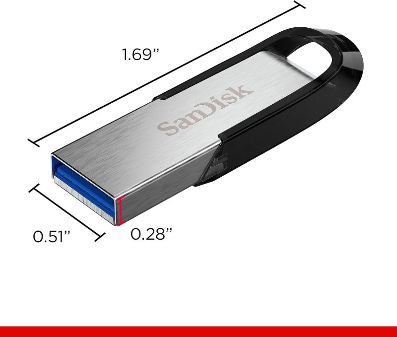 SANDISK 128GB Ultra Flair USB 3.0 Flash Drive, SDCZ73-128G-G46, Black