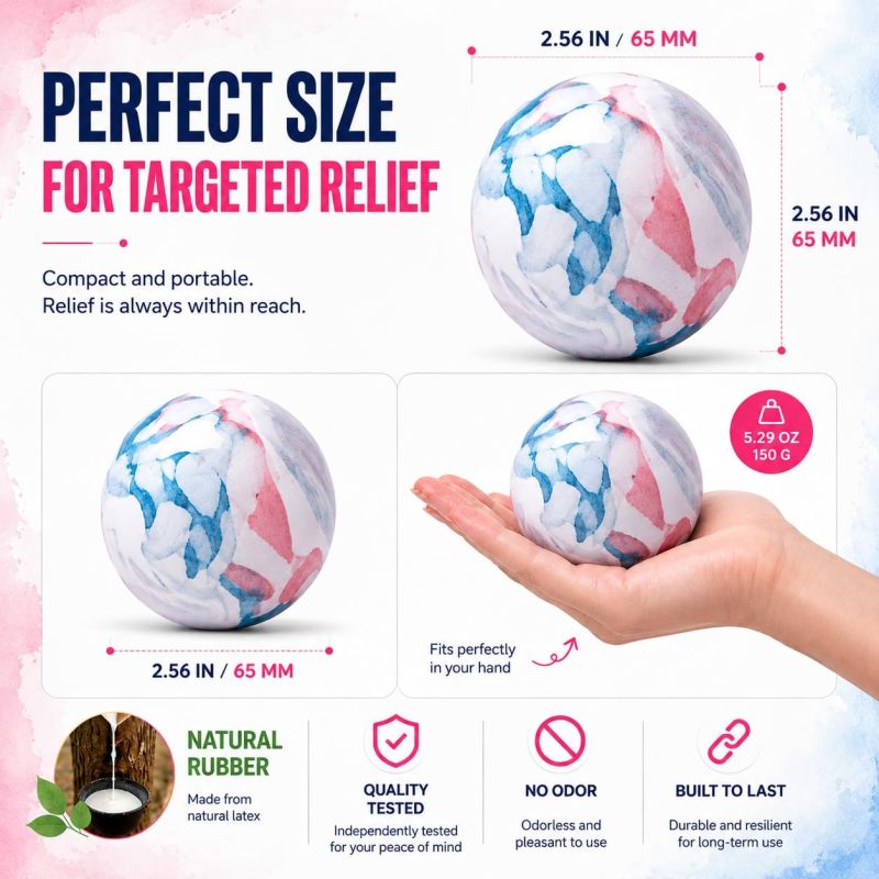 FITZELAR Massage Lacrosse Balls for Myofascial Release, Quality Certification, Massage Deep Tissue for Back and Shoulder, Trigger Point Therapy, Muscle Knots, Relieving Muscle Pain