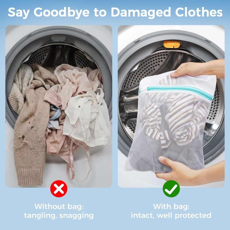 BAGAIL Laundry Bags Mesh Wash Bag for Intimates Lingerie and Delicates, 5Pcs (1XL,2L,2M)