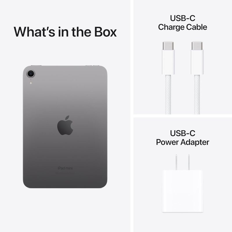 Apple iPad mini (A17 Pro): Apple Intelligence, 8.3-inch Liquid Retina Display, 128GB, Wi-Fi 6E, 12MP Front/12MP Back Camera, Touch ID, All-Day Battery Life — Space Gray