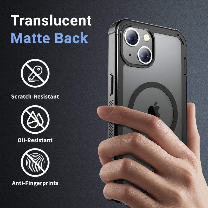 jaroco Magnetic for iPhone 13 Case Heavy Duty Protection Black