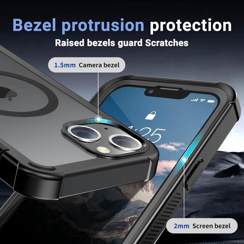 jaroco Magnetic for iPhone 13 Case Heavy Duty Protection Black